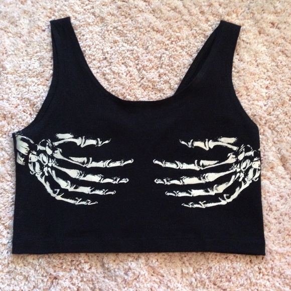 Skull Hand Crop Top