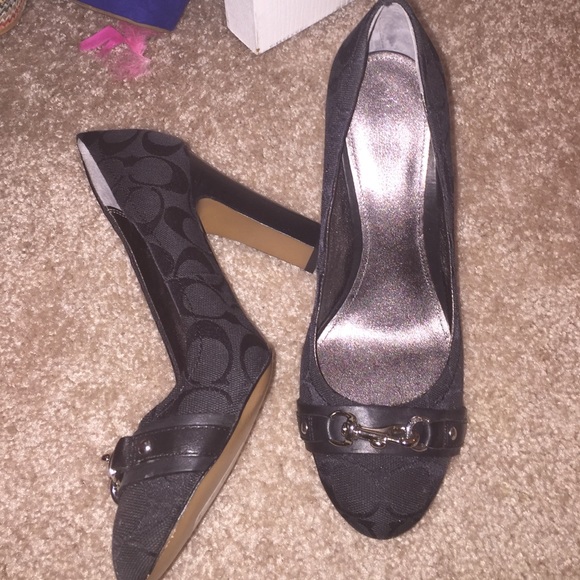 Black coach heels