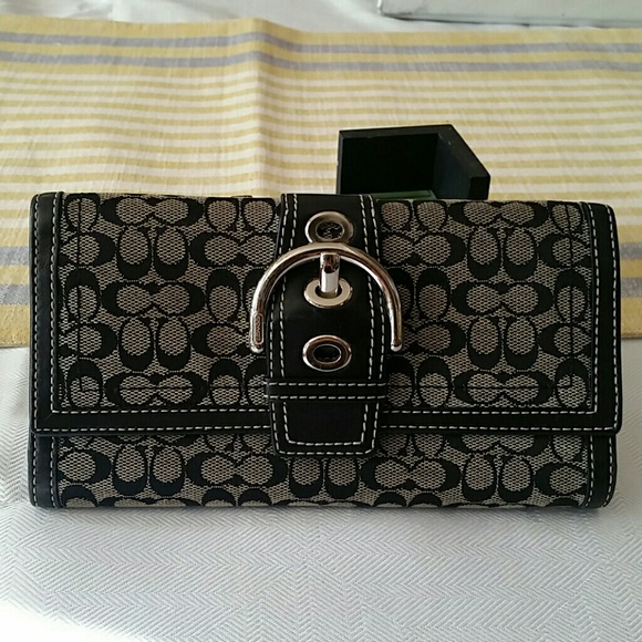 Coach black signature wallet
