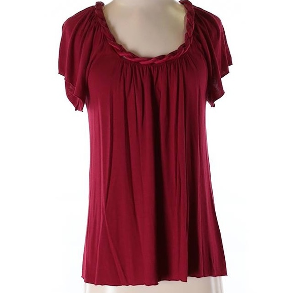Burgundy short sleeve top