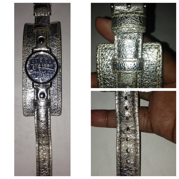 🚫SOLD COACH POPPY Silver Metallic CUFF WATCH - Picture 2 of 4