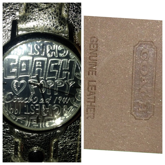 🚫SOLD COACH POPPY Silver Metallic CUFF WATCH - Picture 3 of 4