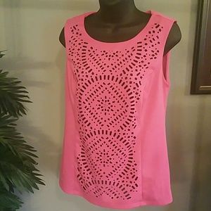 Pink and black Worthington top.