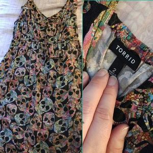 **SOLD**Torrid Size 2 Skull print challis dress