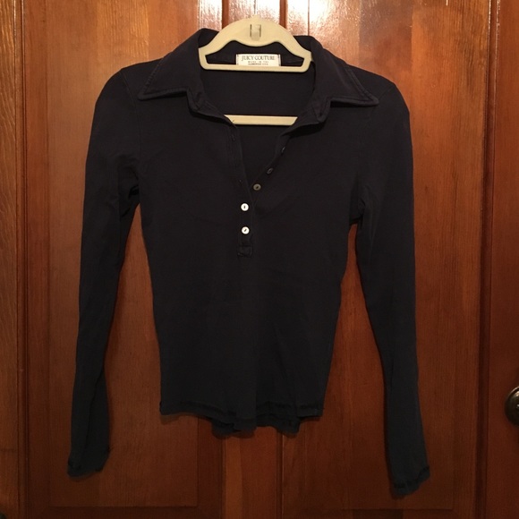 JUICY COUTOUR - navy long sleeve polo