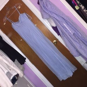 beaded front crinkle chiffon dress