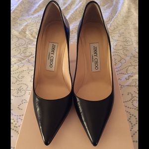 Jimmy Choo Black Kid Leather Pumps