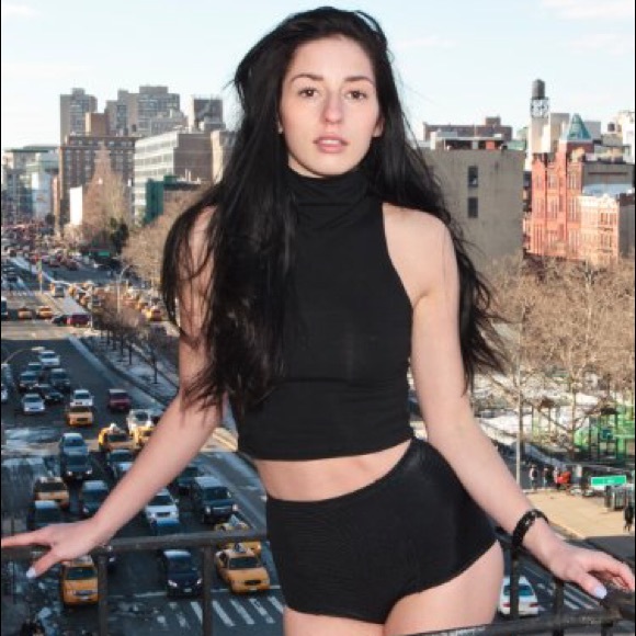 American Apparel sleeveless turtle neck crop top