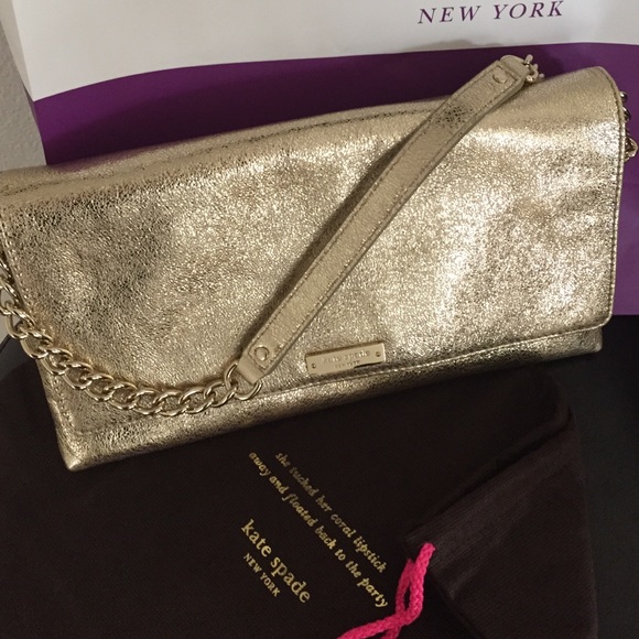 Kate spade gold clutch