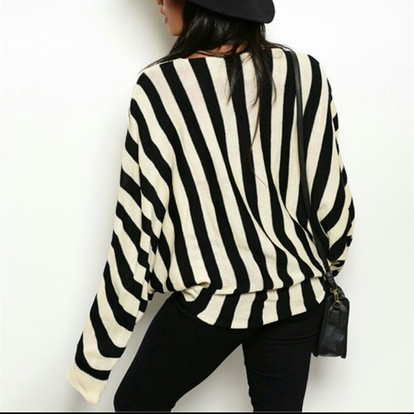 NEW: Ivory and Navy Cable Knit Sweater - Picture 3 of 3