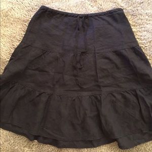 Navy Blue Linen Skirt