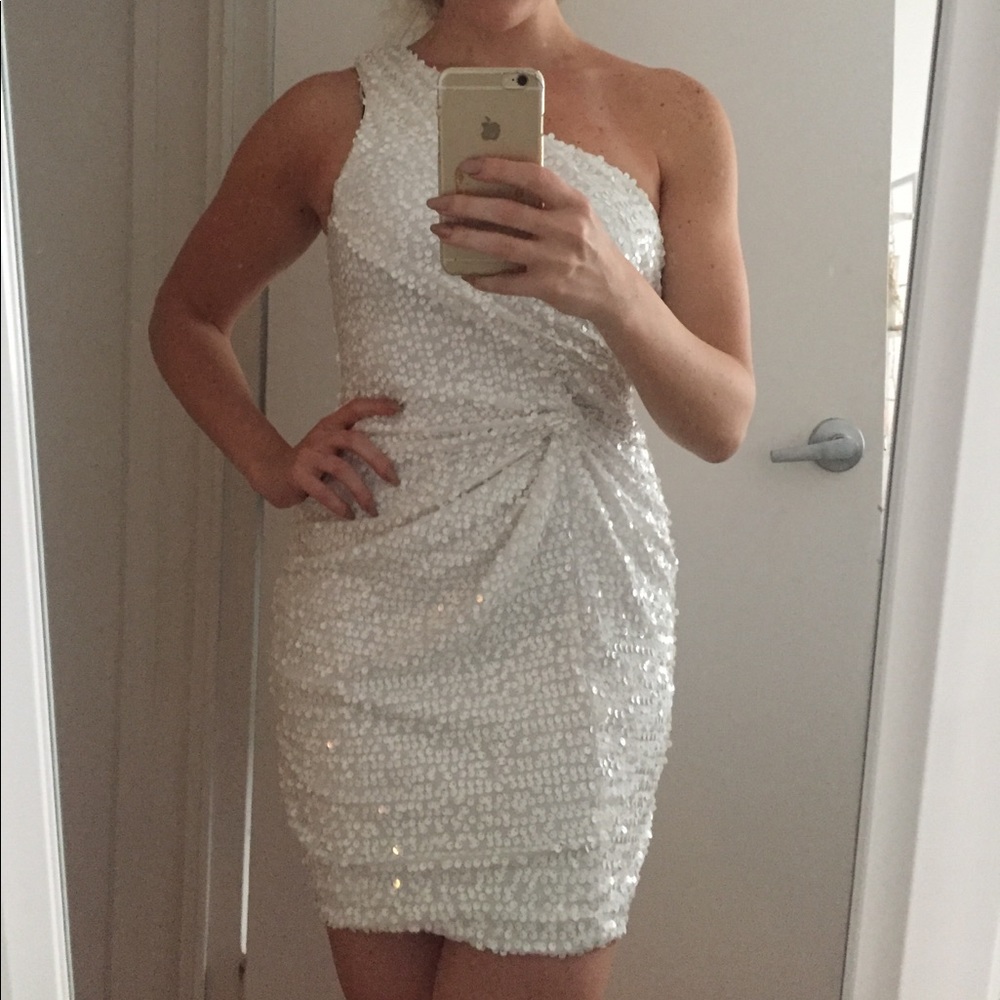 White Sequin Dress