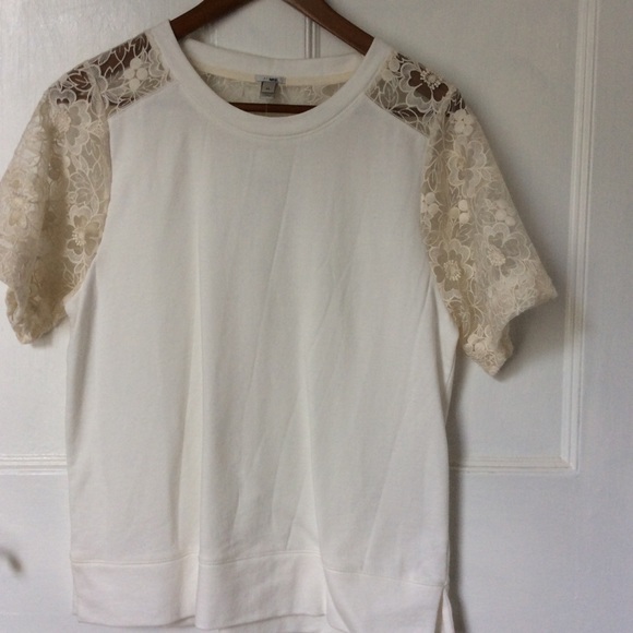 J. Crew Lace Sleeve Sweatshirt