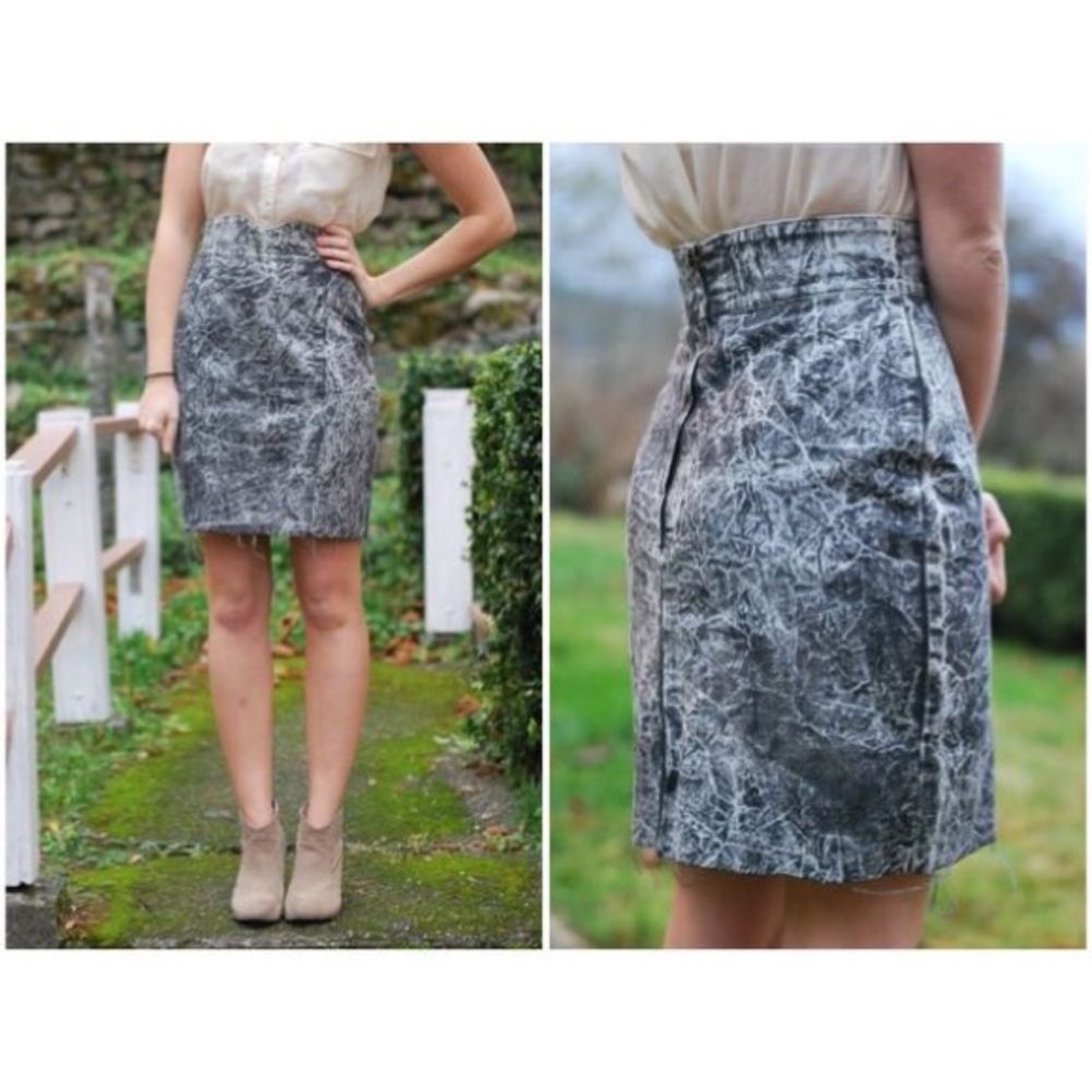 Acid Wash Jean Skirt