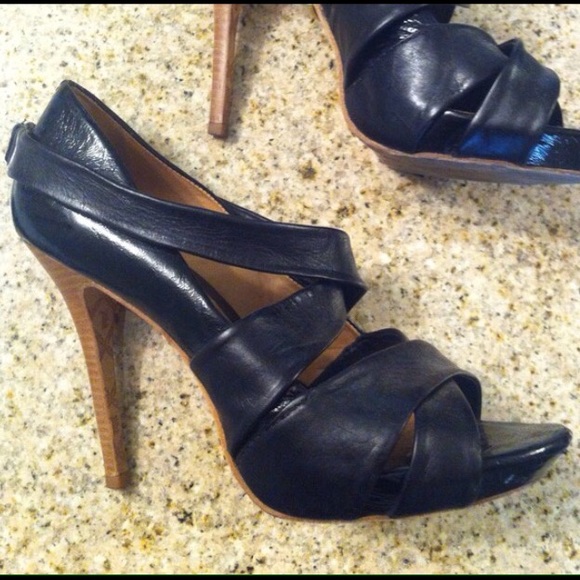 L.A.M.B black 5" heels. Size 10