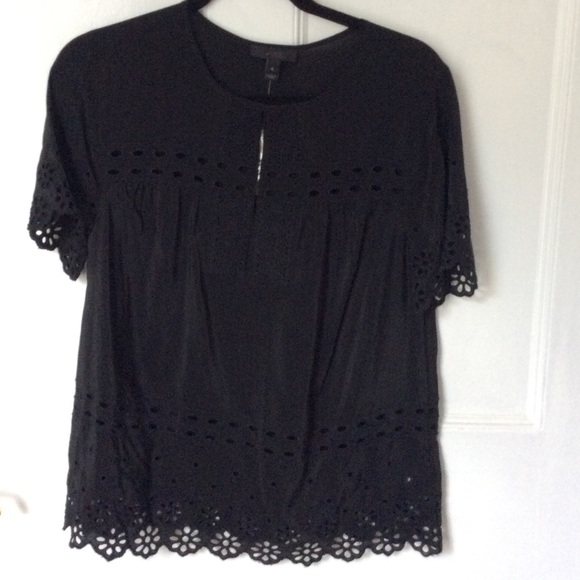 J. Crew Silk Eyelet Top