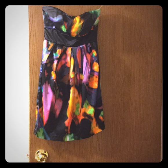Multicolored cocktail dress.