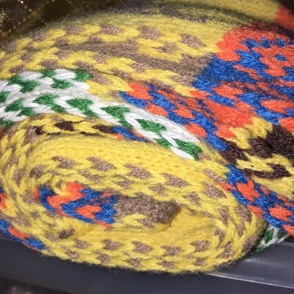 Nordic fair isle reindeer snowflake winter scarf - Picture 2 of 3