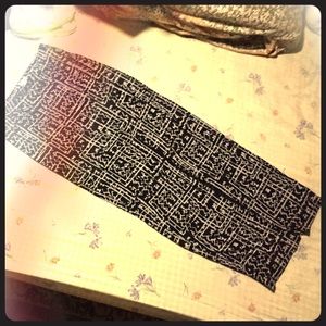 Abstract black and white maxi skirt