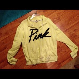Neon yellow vs pink half zip