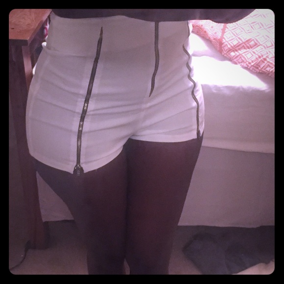 High waisted white shorts
