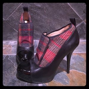 L.A.M.B Plaid Print & Leather " Essex" Bootie
