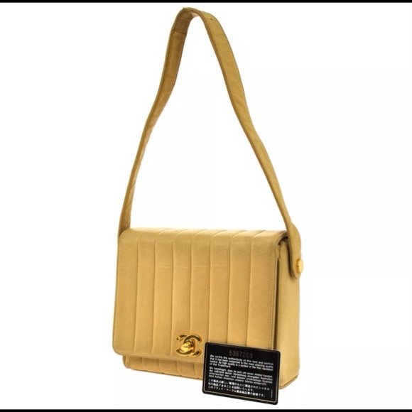 Vintage Authentic Chanel vertical quilted bag.