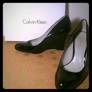 Calvin Klein Harlow Patent Leather Wedge
