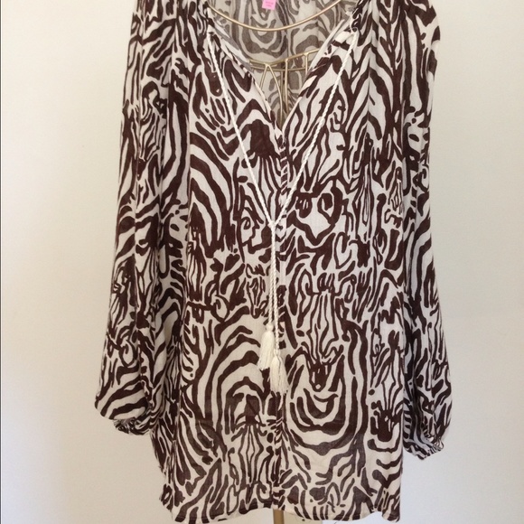Lilly Pulitzer Etta Cameo Zebra Blouse - Picture 2 of 4