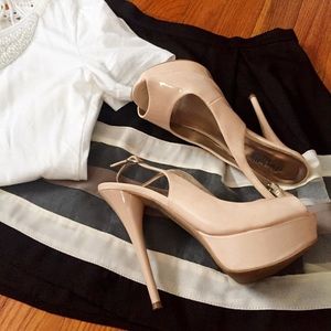 Cream Open Toe Heel
