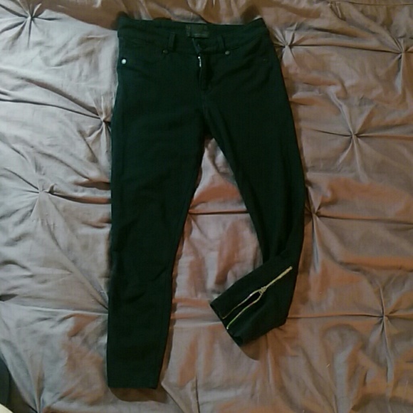 Black Denimocracy leggings w/ zipper
