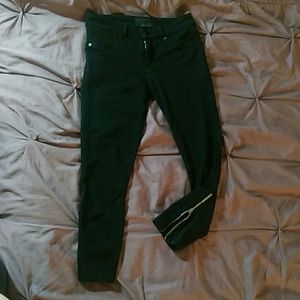 Black Denimocracy leggings w/ zipper