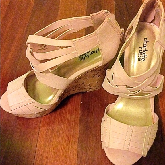 Light pink Charlotte Russe wedge heels size 7
