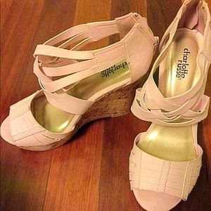 Light pink Charlotte Russe wedge heels size 7