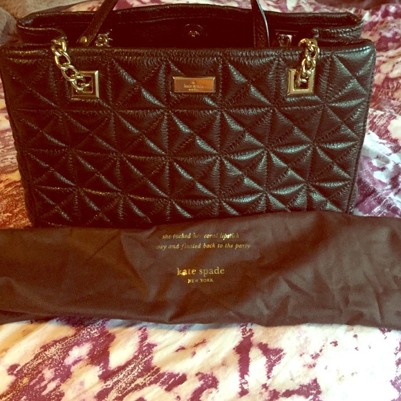 Black quilted leather Kate Spade bag