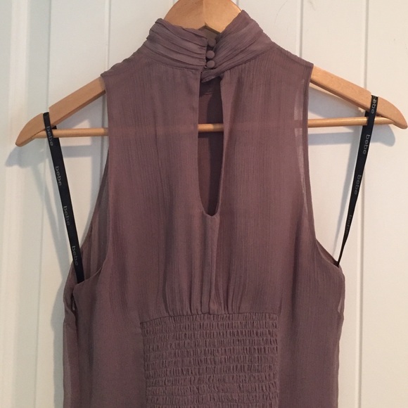 bebe purple-grey silk blouse with feminine details - Picture 3 of 4