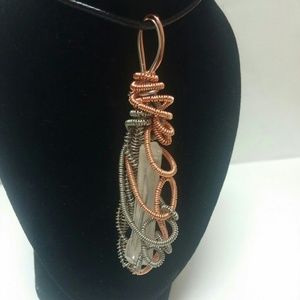 Tibetan quartz wire wrap necklace