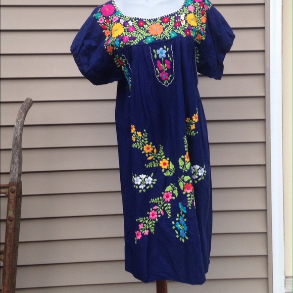 navy blue mexican dress