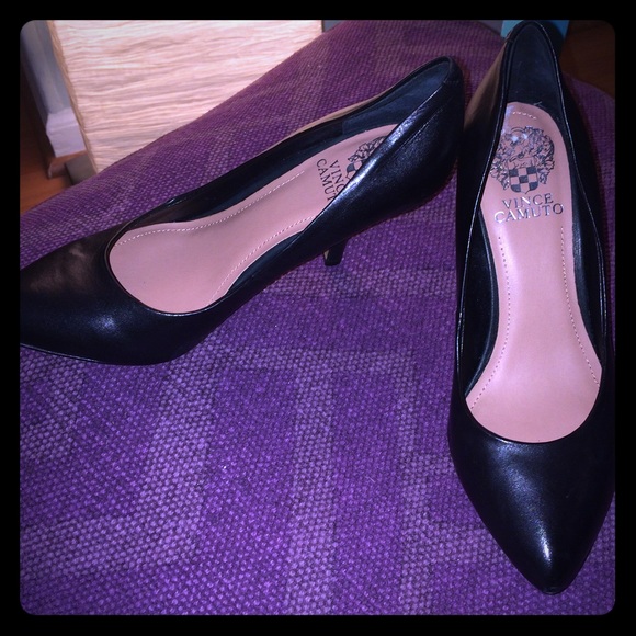 Vince Camuto black short pumps. Simple elegance.