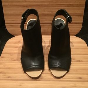 Rag & Bone Peep-Toe Booties, Black Leather