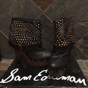 Sam Edelman "Wickley Studded" Black Leather Bootie