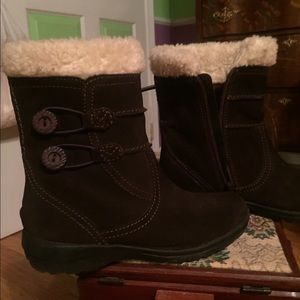 Clarks boots with faux fur trim