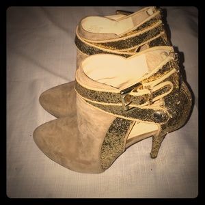 NWOT Leather & Sparkle booties