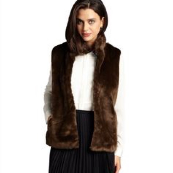 Jcpenney Worthington Faux Fur Vest Brown Size L - Picture 1 of 2