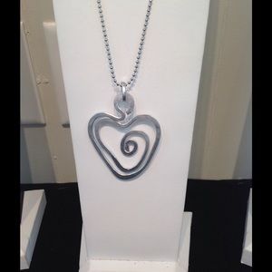 Handcrafted new aluminum heart necklace