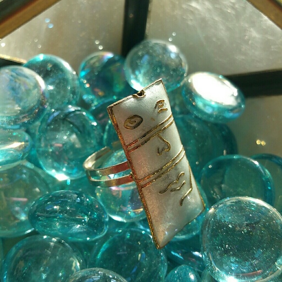 Gold ring with pearl face - Picture 1 of 1