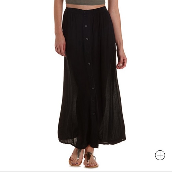 Button down maxi skirt