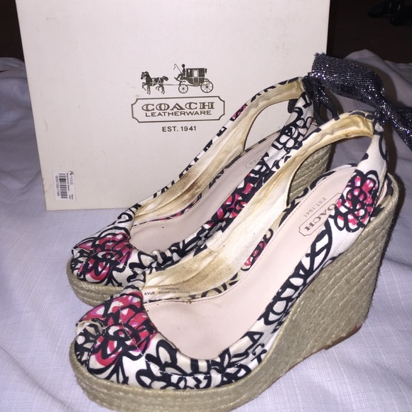 Coach Peep Toe Wedge