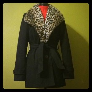 Black faux fur jacket