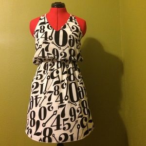 Black and white blouson dress